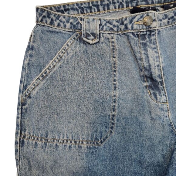 Crazy Horse VTG Deep Pocket Mid-rise Cotton Denim Blue Jeans Size 14p Women's... - Picture 4 of 6